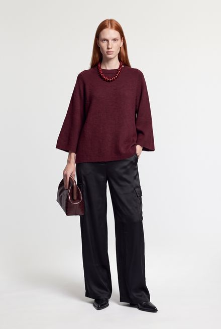 M3025961-BURGUNDY + black satin cargo